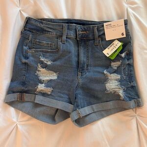 Aeropostale Distressed Blue Jean Shorts